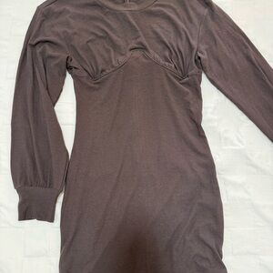 Superdown Chocolate Ribbed dress